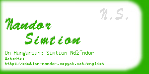 nandor simtion business card